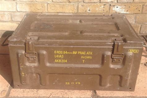 military metal 84mm ammo box|84mm ammo containers for sale.